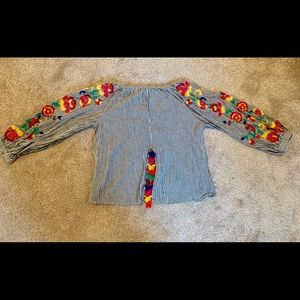 Anthropologie colorful bohemian top